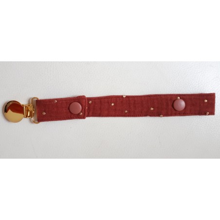 Attache sucette tomette et doré