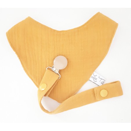 Attache sucette moutarde