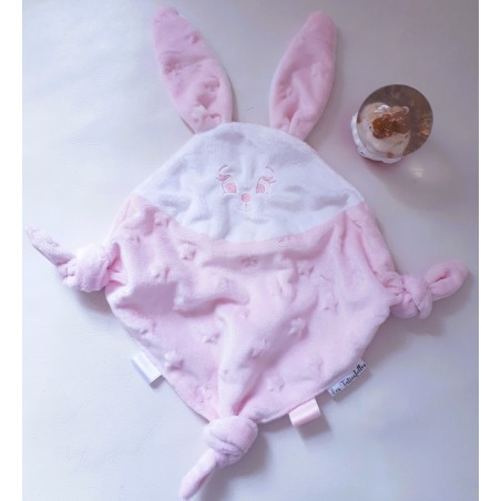 Doudou Lapinou rose étoiles